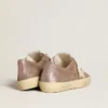 V-Star für Damen aus hellbraunem Metallic-Wildleder mit cremefarbenem Lederstern