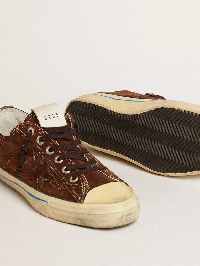 V-Star LTD-Sneaker für Herren aus dunkelbraunem Wildleder mit Ton-in-Ton-Stern