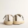 V-Star mit rosa Glitzerstern und Fersenlasche aus Metallic-Leder