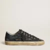 V-Star-Sneaker aus mitternachtsblauem Denim mit schwarzem Lederstern und Zehenkappe