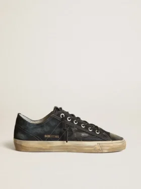 V-Star-Sneaker aus mitternachtsblauem Denim mit schwarzem Lederstern und Zehenkappe