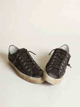 V-Star-Sneaker aus mitternachtsblauem Denim mit schwarzem Lederstern und Zehenkappe