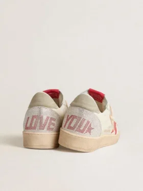 Valentinstag-Damenmodell «Ball Star» mit rotem Lederstern und rotem Swarovski-Schriftzug