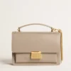 Venezia-Tasche aus beigem, genarbtem Leder mit goldenen Details