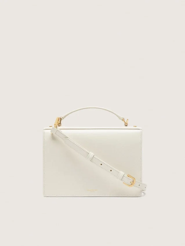 Venezia-Tasche aus butterfarbenem, geripptem Leder mit goldenen Details