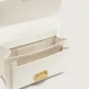 Venezia-Tasche aus butterfarbenem, geripptem Leder mit goldenen Details