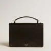 Venezia-Tasche aus schwarzem Metallic-Leder mit schwarzen Details