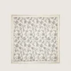 Vintage-Seidenschal in Weiss mit schwarzem Blumenmuster