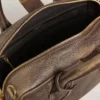 Vita-Tasche aus braunem Vintage-Leder mit goldenen Details
