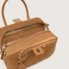 Vita-Tasche aus kamelfarbenem Wildleder mit goldenen Details