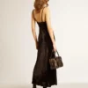 Vita-Tasche aus schwarzem Leder im Distressed-Look mit goldenen Details