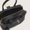 Vita-Tasche aus schwarzem Schafsleder mit goldenen Details