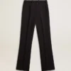 Weiche, dunkelblaue Damenhose aus Wollmischung