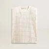 Weiss gealtertes, ärmelloses T-Shirt mit Kristallverzierung