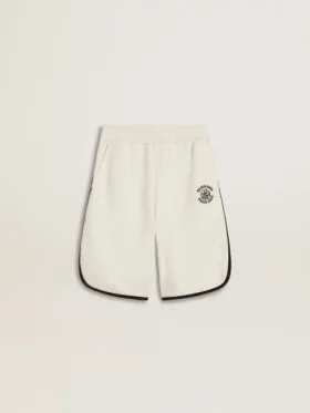Weisse Shorts für Jungen mit gesticktem Logo