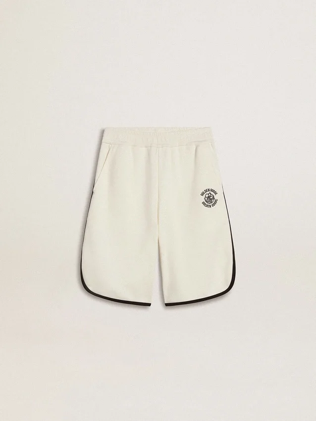 Weisse Shorts für Jungen mit gesticktem Logo