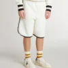 Weisse Shorts für Jungen mit gesticktem Logo