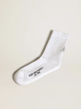 Weisse Socken mit Kristallstern auf der Rückseite