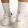 Weisse Socken mit Kristallstern auf der Rückseite