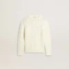 Weisser Wollpullover für Mädchen mit Perlen