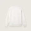 Weisses Baumwoll-Sweatshirt mit Rundhalsausschnitt für Mädchen von Journey mit Maskottchen-Print und Kristallapplikationen