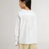 Weisses Baumwollhemd für Mädchen mit Broderie-Anglaise-Stickerei