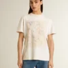 Weisses Damen-Hemd mit Blumenprint