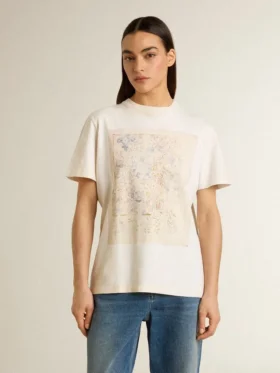 Weisses Damen-Hemd mit Blumenprint