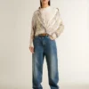 Weisses Damen-Hemd mit Blumenprint
