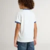 Weisses Hemd für Jungen mit blauem Aufdruck