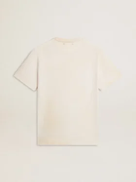 Weisses Herren-Hemd im Vintage-Look mit Aufdruck auf der Vorderseite