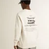 Weisses Herren-Sweatshirt aus Baumwolle mit Aufdruck auf der Rückseite