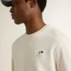 Weisses Herren-Sweatshirt aus Baumwolle mit Aufdruck auf der Rückseite