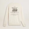 Weisses Herren-Sweatshirt aus Baumwolle mit Aufdruck auf der Rückseite