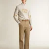 Weisses Herren-Sweatshirt aus Baumwolle mit Aufdruck auf der Vorderseite