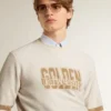 Weisses Herren-Sweatshirt aus Baumwolle mit Aufdruck auf der Vorderseite