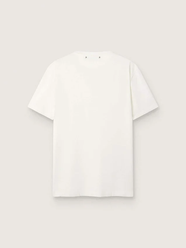 Weisses Herren-T-Shirt mit Used-Look