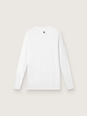 Weisses Langarm-Sportshirt für Herren