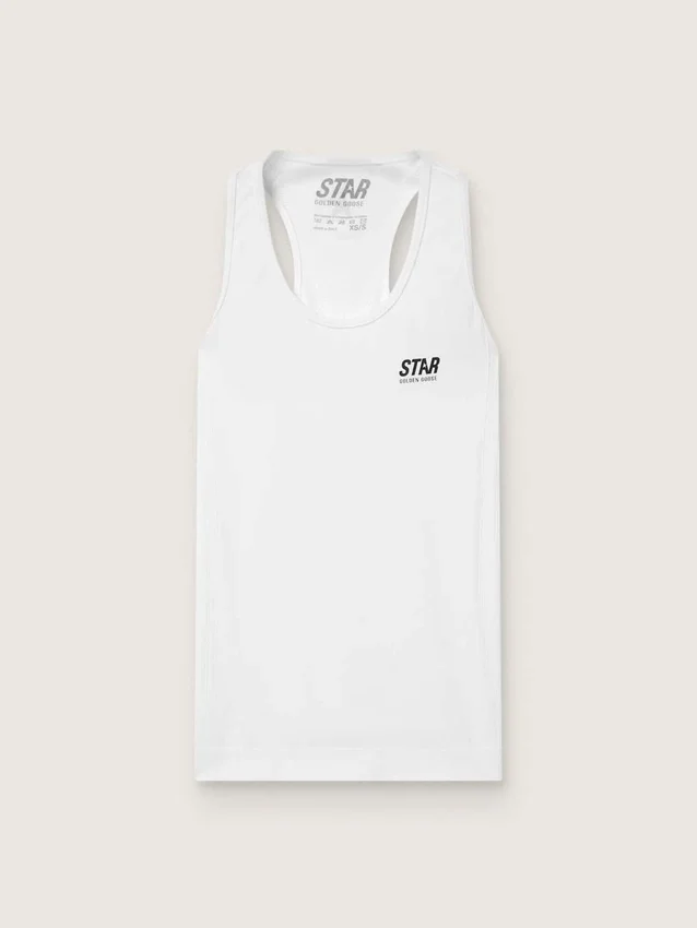 Weisses Sport-Tanktop für Damen