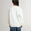 Weisses Sweatshirt für Mädchen mit mehrfarbigem goldenem Schriftzug auf der Vorderseite
