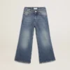 Weithose aus mittelblauem Bull-Denim
