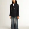 Weithose aus mittelblauem Bull-Denim