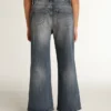 Weithose aus mittelblauem Bull-Denim
