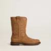 Wish Junior-Stiefel aus kamelfarbenem Wildleder mit Sternstickerei