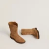 Wish Junior-Stiefel aus kamelfarbenem Wildleder mit Sternstickerei