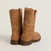 Wish Junior-Stiefel aus kamelfarbenem Wildleder mit Sternstickerei