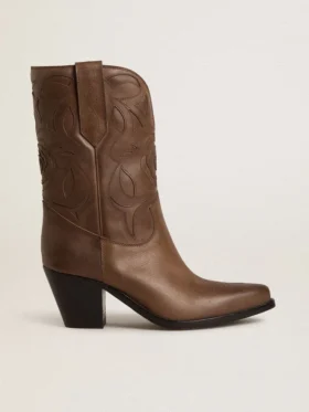 Wish Star-Stiefel aus taubengrauem Leder mit Ton-in-Ton-Einlagen