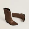 Wish Star-Stiefel aus taubengrauem Leder mit Ton-in-Ton-Einlagen