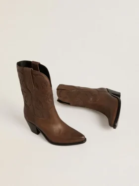 Wish Star-Stiefel aus taubengrauem Leder mit Ton-in-Ton-Einlagen