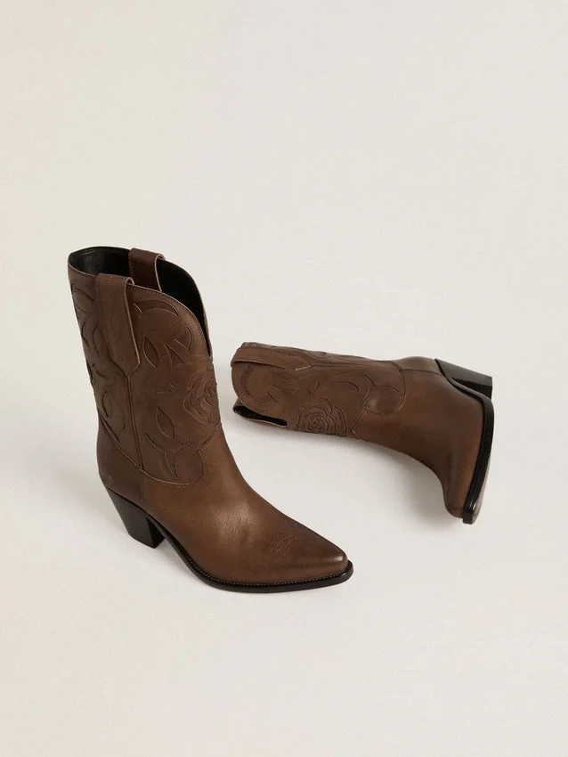 Wish Star-Stiefel aus taubengrauem Leder mit Ton-in-Ton-Einlagen
